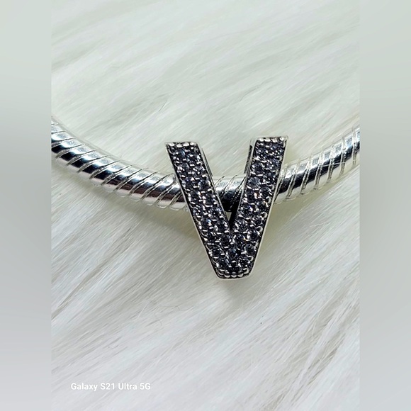 Charm for Bracelet Sterling Silver 925 letter “V” - Picture 3 of 5